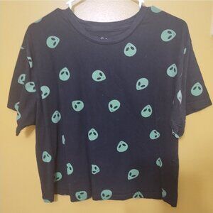OG Organic Generation Short Sleeve Cropped Cotton "Green Alien" T Shirt XL